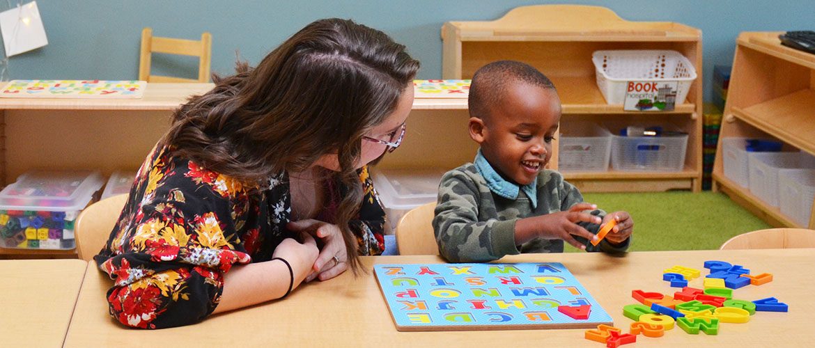UMF Early Childhood Special Education graduate teacing in a classroom