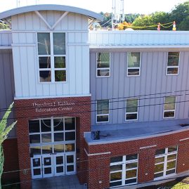 drone image of the Kalikow Learning Center
