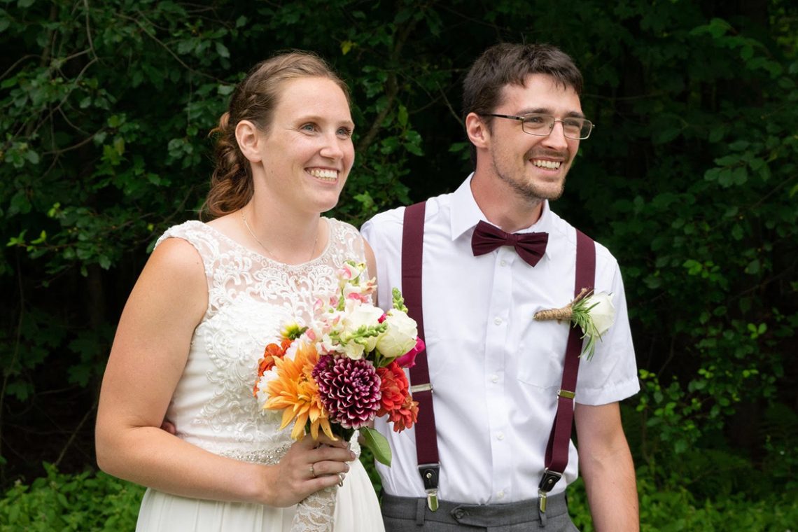 Jessica Meservey ’15 and Ashton Carmichael ’15 wedding photo.