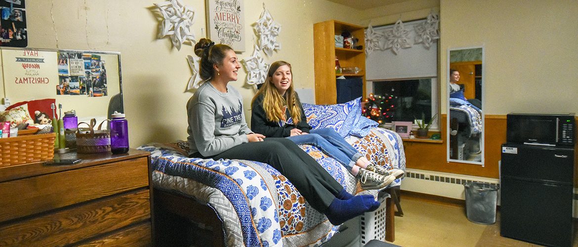 Students in a residence hall room