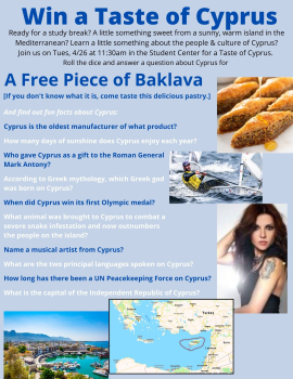 picture of flyer for A Taste of Cyprus Cultural Event