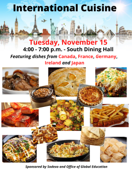 picture of flyer for international cuisine event