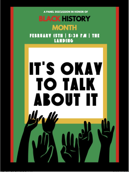 picture of flyer for Black History Month Panel Discussion event