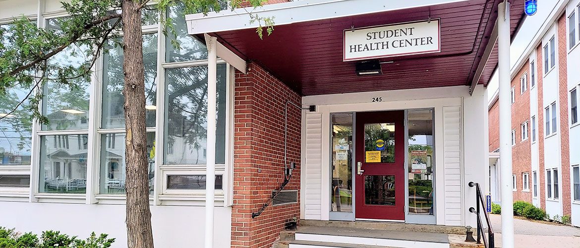 Exterior main entrance of Student Health Clinic
