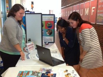 UMF students learn about local employment opportunities at past UMF Career Fair.