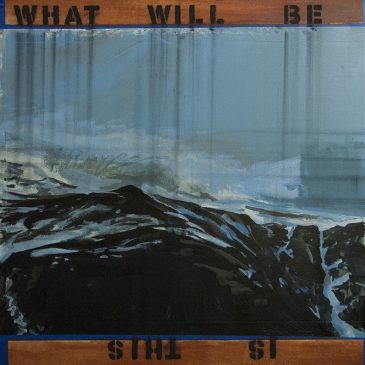“What Will Be Works Both Ways” 2018. Acrylic, charcoal, painter’s tape on canvas.