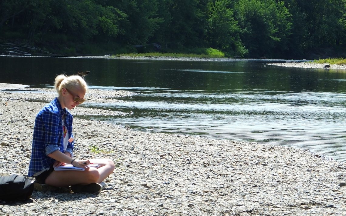 Young writer inspired by nature during previous UMF Longfellow Writers Workshop