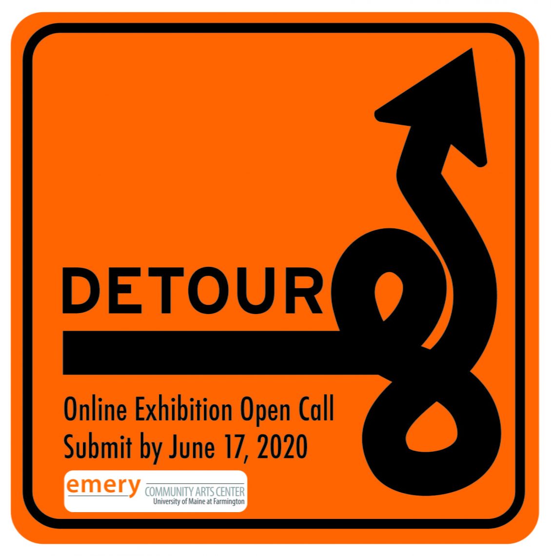 Logo for Emery Community Arts Center online exhibit "Detour"