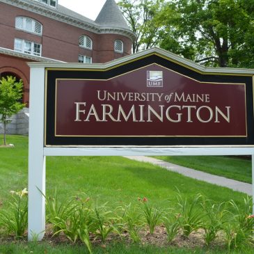 UMF Sign in front of Merrill Hall