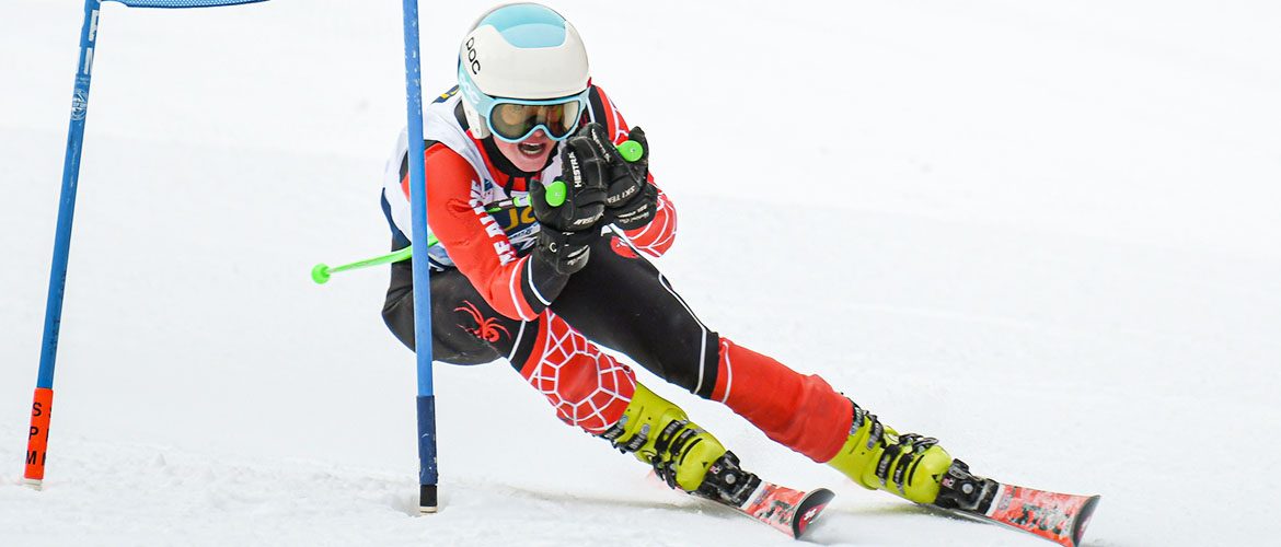 Student ski racer