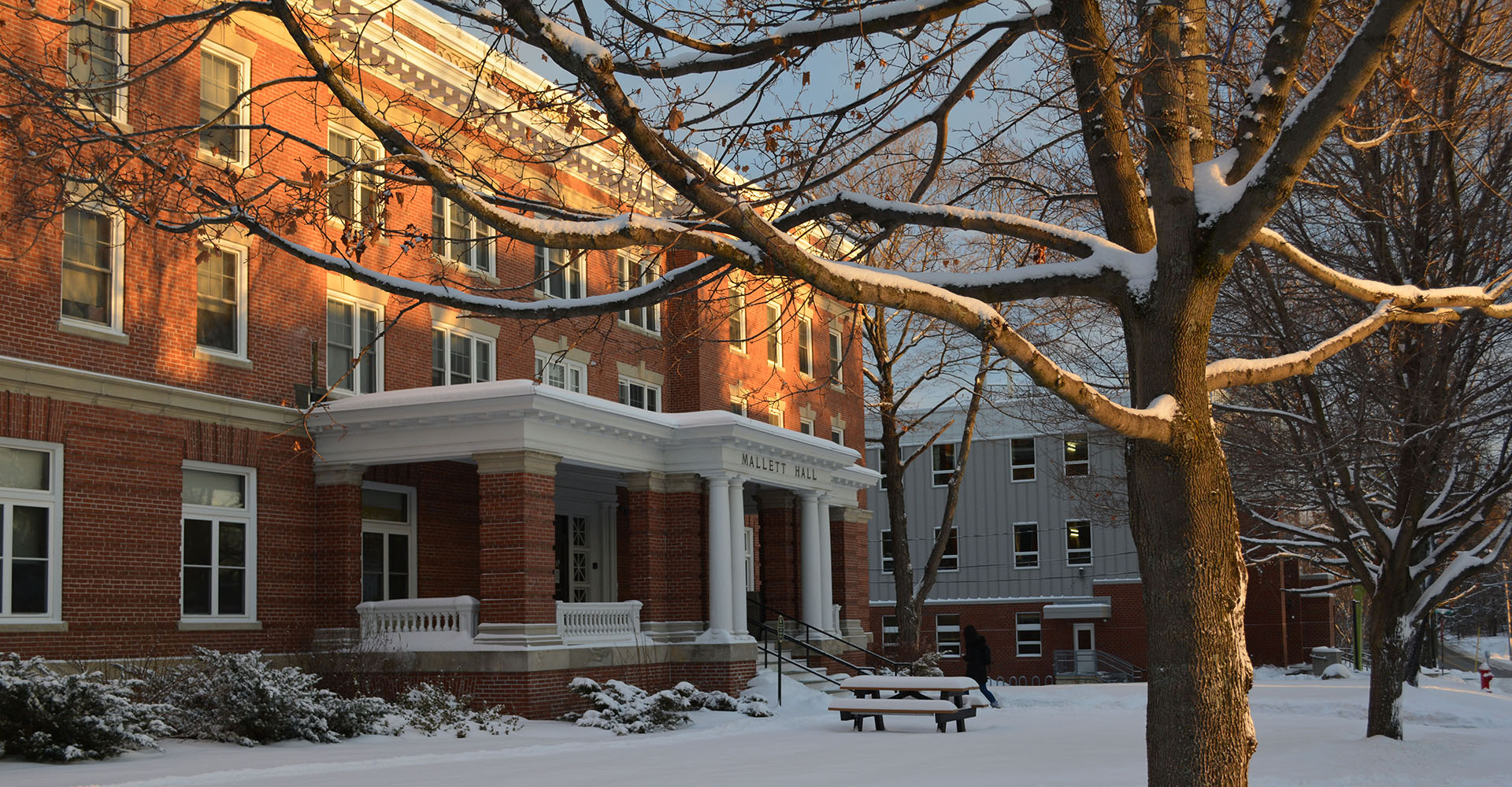 Mallett Hall in the snow