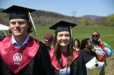 Scene from UMF's May 7 outdoor Commencement ceremony