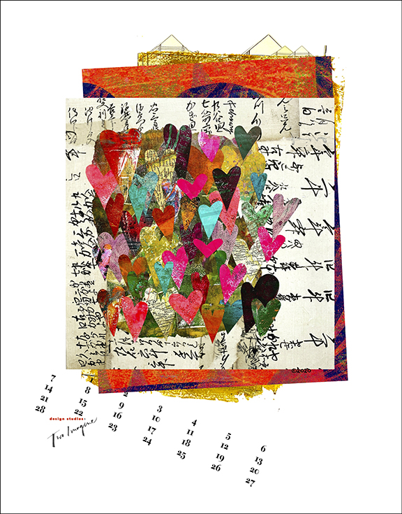 Calendar Page, digital collage and design: Judy (Foss) Tollefson; analogue collage: Meredith Mustard