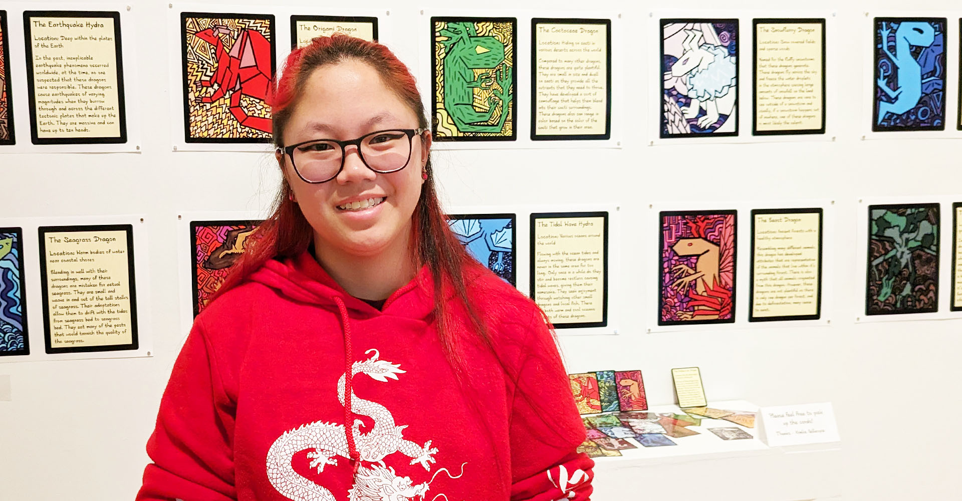 Portrait of student Kimlie Gillespie at her UMF Student Art Exhibit